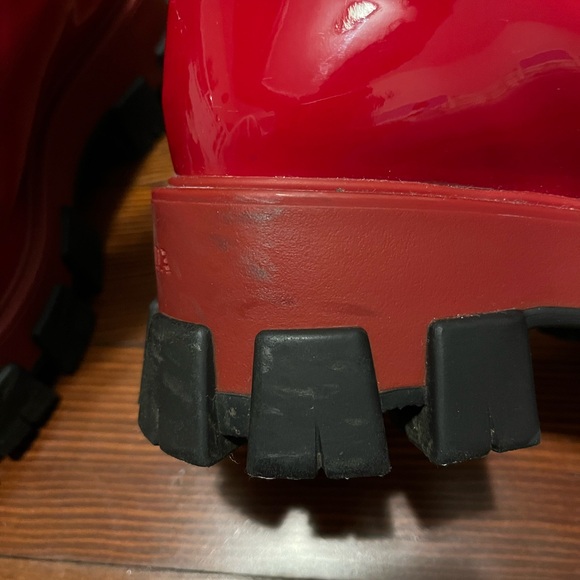 Prada red patent leather monolith lace up shoes - Picture 5 of 9